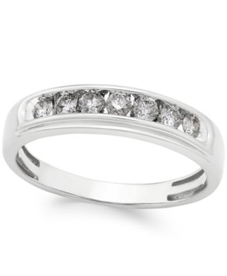 Macy's Brand - Men's Diamond Band (1/2 ct. t.w.) in 10k White Gold