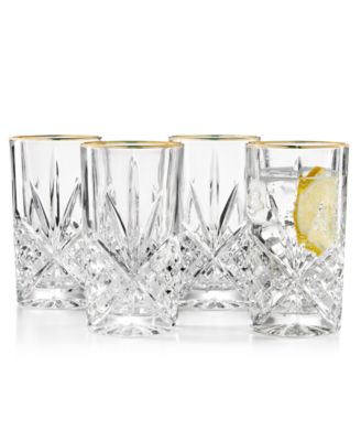 Godinger - Dublin Gold Highball Glasses, Set of 4