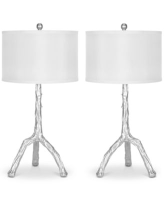 Safavieh - Set of 2 Branch Silver-Finish Table Lamps