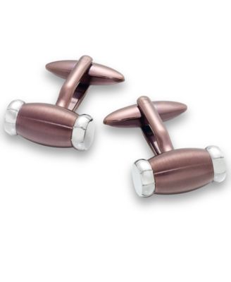 Rhona Sutton - Men's Stainless Steel Copper and Rhodium Barrel Cuff Links