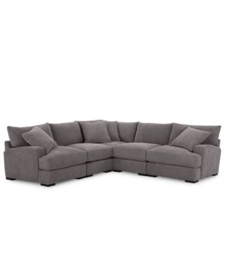 Furniture - Rhyder 5-Pc. Fabric Sectional with Armless Chair