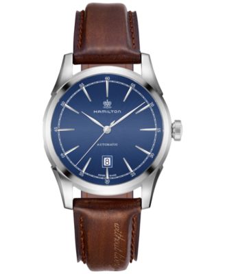 Hamilton - Men's Swiss Automatic American Classic Brown Leather Strap Watch 42mm