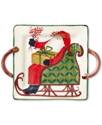 VIETRI - Old St. Nick Square Handled Platter
