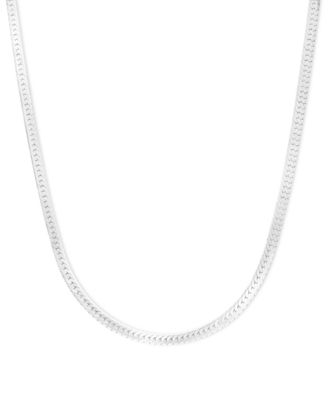Macy's Brand - 14k White Gold Necklace, 18" Flat Herringbone Chain