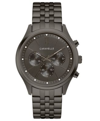 Caravelle - Men's Chronograph Gunmetal Stainless Steel Bracelet Watch 41mm
