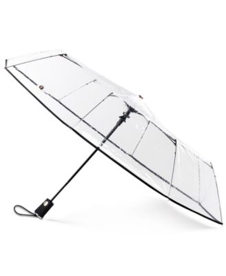 Totes - 3-Section Auto-Open Clear Umbrella