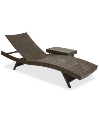 Noble House - Monterey Outdoor Chaise Lounge and Table Set, Quick Ship