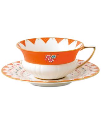 Wedgwood - Wonderlust Peony Diamond Teacup & Saucer