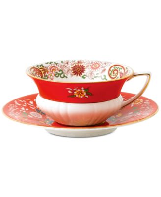 Wedgwood - Wonderlust Crimson Orient Teacup & Saucer