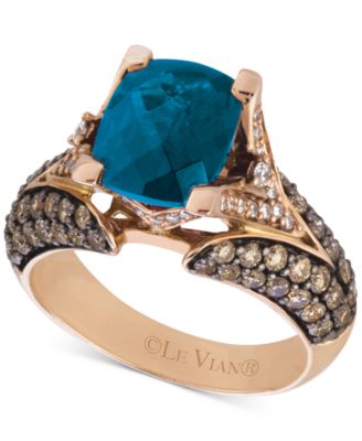 Le Vian - Deep Sea Blue Topaz™ (3-3/8 ct. t.w.) & Diamond ( 1-1/5 ct. t.w.) Ring in 14k Rose Gold
