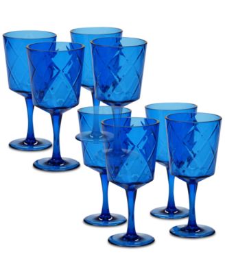 Certified International - Cobalt Blue Diamond Acrylic 8-Pc. All-Purpose Goblet Set