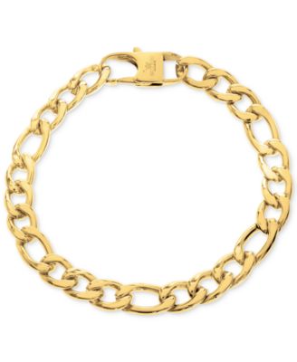 Sutton by Rhona Sutton - Men's Gold-Tone Stainless Steel Figaro Link Bracelet