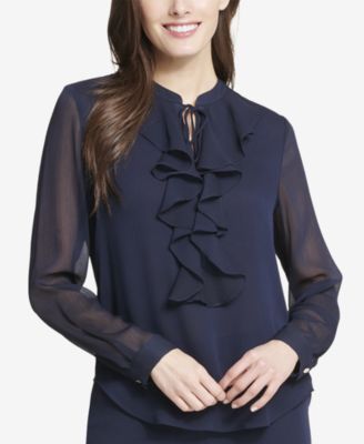 Tommy Hilfiger - Ruffled Tie-Neck Blouse