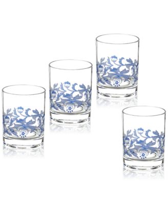 Spode - Blue Italian Double Old Fashioned Glasses, Set of 4