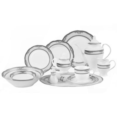 Lorren Home Trends - Victoria 57-Pc. Dinnerware Set, Service for 8 & Serving Pieces