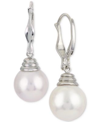 Macy's - Windsor Cultured Freshwater Pearl (11mm) Drop Earrings in Sterling Silver