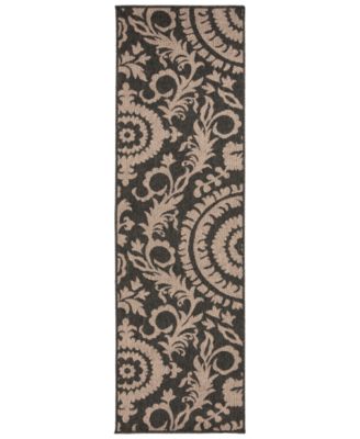 Surya - Alfresco ALF-9615 Black 2'3" x 11'9" Runner Area Rug