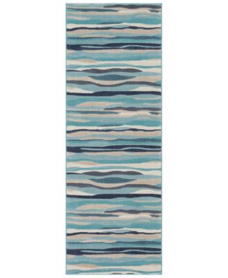 Abbie & Allie Rugs - City CIT-2321 Aqua 2'7" x 7'3" Runner Area Rug