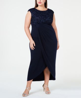 Connected - Plus Size Soutache Faux-Wrap Dress