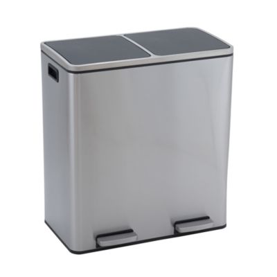 Household Essentials - Stainless Steel 30L Maxwell Recycle and Trash Step Bin