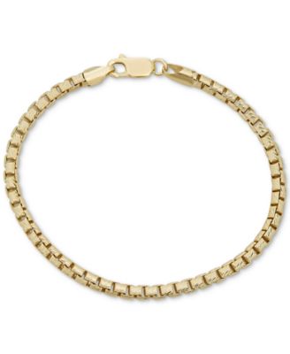 Italian Gold - Box Link Chain Bracelet in 14k Gold-Plated Sterling Silver