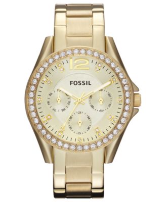 Fossil - Women's Riley Gold-Tone Stainless Steel Bracelet Watch 38mm ES3203