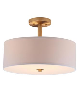 Safavieh - Clara 3 Light Chrome 16"D Semi Flush Drum Light