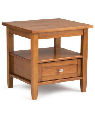Simpli Home - Warm Shaker Side Table, Quick Ship