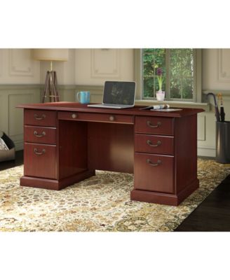 Kathy Ireland Home by Bush Furniture - kathy ireland&reg; Home by Bush Furniture Bennington Manager's Desk in Harvest Cherry
