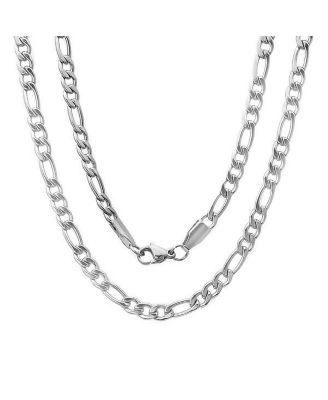 STEELTIME - Men's Stainless Steel Figaro Chain Link Necklace from