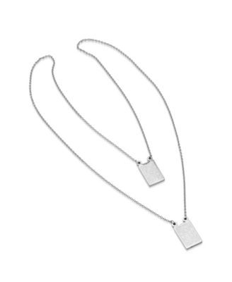 STEELTIME - Men's Stainless Steel Religious Escapulario Style Reversable Necklace from
