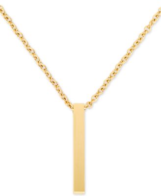 LEGACY for MEN by Simone I. Smith - Men's Polished Bar 24" Pendant Necklace in Yellow Ion-Plated Stainless Stee