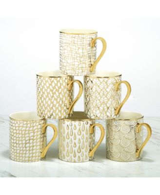 Certified International - Mosaic 6-Pc. Gold Plated Mugs