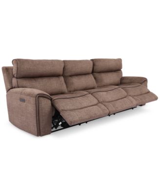 Furniture - Hutchenson 3-Pc. Fabric Sectional with 3 Power Recliners and Power Headrests