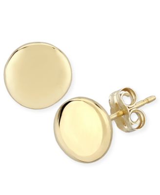 Macy's Brand - Flat Round Stud Earrings Set in 14k Yellow Gold (8mm)