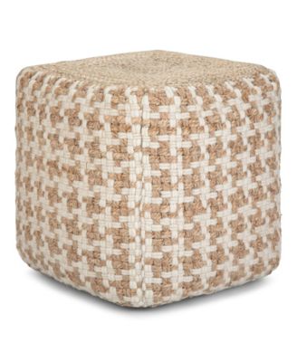 Simpli Home - Cullen Cube Pouf, Quick Ship