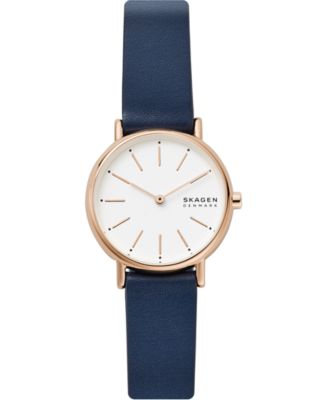 Skagen - Women's Signatur Navy Leather Strap Watch 30mm