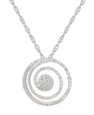 Macy's Brand - 1/2 ct. t.w. Round Shape Diamond Pendant in Sterling Silver