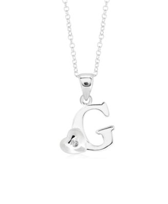 Rhona Sutton - Children's Initial Heart Pendant Necklace in Sterling Silver