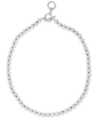 Lauren Ralph Lauren - 16" Silver-Tone Metal Bead (8 mm) Necklace