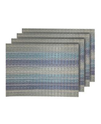 Dainty Home - Yorkshire Woven Textilene Waterproof, Heat & Stain Resistant Washable Placemat 13x19'' Set of 4