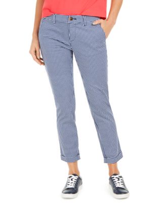 Tommy Hilfiger - Gingham-Print Cuffed Pants