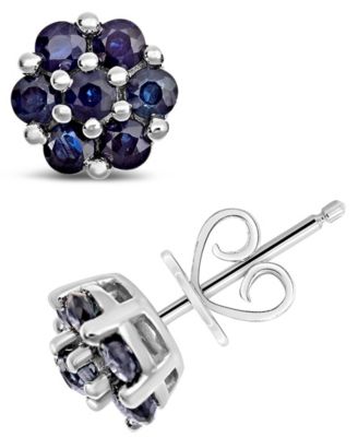 Macy's - Sapphire (1-1/4 ct. t.w.) Stud Earrings in Sterling Silver
