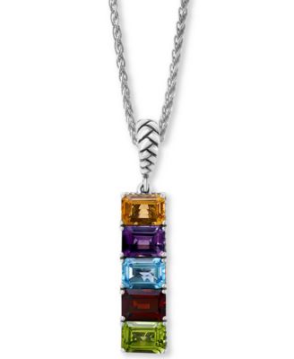 EFFY Collection - Multi-Gemstone (5-3/4 ct.-t.w.) 18" Pendant Necklace in Sterling Silver