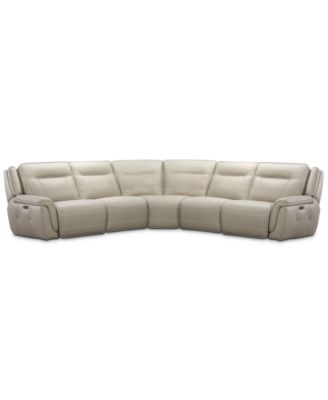 Furniture - Lenardo 5-Pc. Leather Sectional with 2 Power Motion Recliners
