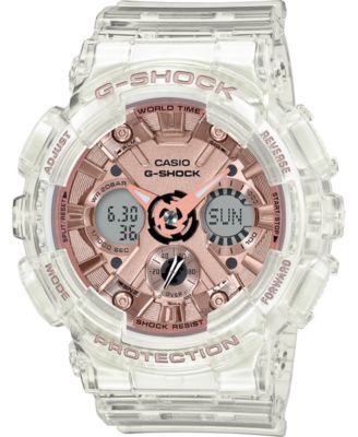 G-Shock - Women's Analog-Digital Clear Resin Strap Watch 45.9mm