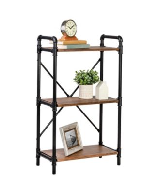 Honey Can Do - 3-Tier Industrial Black Bookshelf