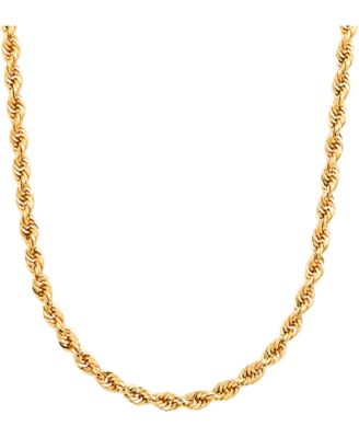 Italian Gold - Men's Glitter Rope 24" Chain Necklace in 14k Gold