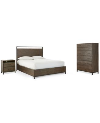 Furniture - Gatlin 3-Pc. Brown Bedroom Set, (Full Storage Bed, Nightstand & Chest)