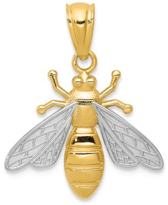 Macy's Brand - Two-Tone Bee Charm Pendant in 14k Gold